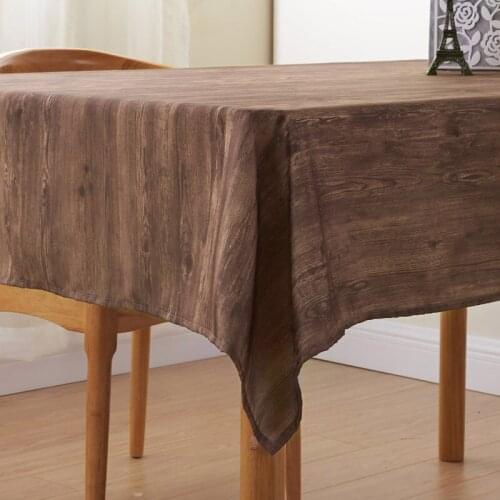 Polyester wood grain printing tablecloth tablecloth water tablecloth oil-prooft waterproof Home Wedding