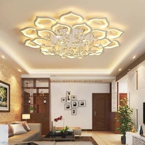 Modern embedded installation household white LED K9 crystal ceiling chandelier lighting for living room kitchen light ZM1120