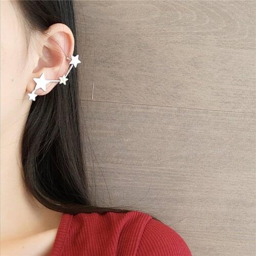 TIMEONLY Sweet Big Dipper Clip Earrings Delicate Metal Star Charm Earring for Women Girls Romantic Jewellery Party Gifts