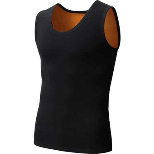 Slim Base Shirt Men Underwear Top Thermal Vest Sleeveless Solid Color Warm Double Sided Plush Male Tanks Top Winter