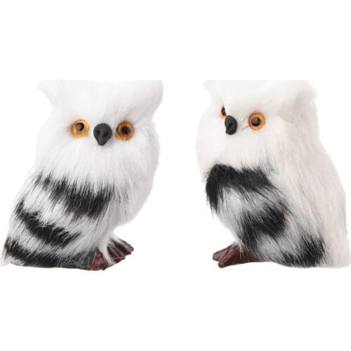 Ornament Owl Christmas Gift Tree Decoration Lovely Foam Aura 2pcs New Adornment Light In Weight White Black Furry
