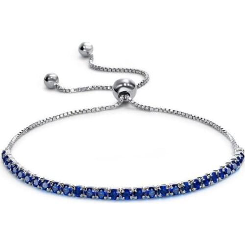 Classic 100% 925 Sterling Silver Bracelet 2.5MM Created High Carbon Diamond Charm Bracelets For Women Fine Jewlery Drop Shipping