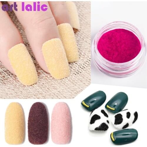 1 Box Nail Glitter Powder Pink Velvet Dust Nail Art UV Gel Polish Winter Christmas Nails DIY Decoration