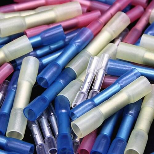 100X AWG26-10 Heat Shrink Butt Waterproof Wire Connectors Electrical Wire Splice Cable Crimp Terminals Connectors Kit