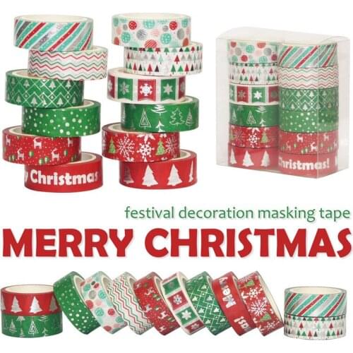 60pcs hot silver foil christmas washi tape set sticker tape decorative festival masking tape stationery scrapbooking DIY packing