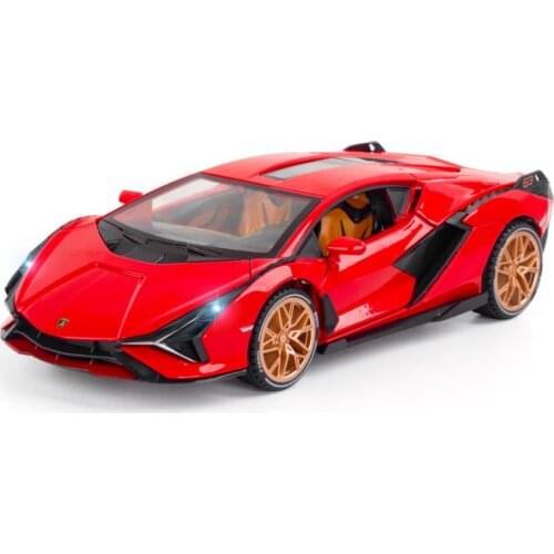 1:22 scale vehicle Germany bull logo lambor Sian FKP 37 metal model diecast super sport car pull back toy with light and sound