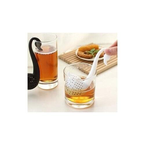 Free shipping 100pcs/lot swan Silicone Strawberry Design Loose Tea Leaf Strainer Herbal Spice Infuser Filter Tools