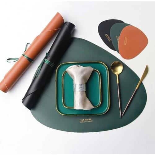 Household Imitation Leather Meal Waterproof Oil-proof Table Pad Custom Restaurant Insulation Tableware Mat