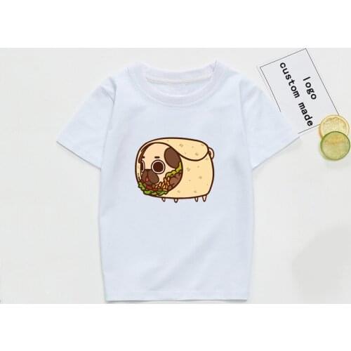 Sticker By Puglie Pug Kids T Shirt Toddler Baby T-shirt Girl Clothes Cartoon Tops Tee Children Harajuku Hip Hop Clothing Teens