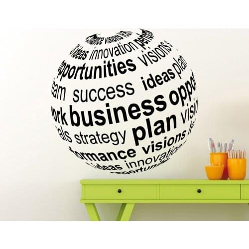 Home Art Decor 3D Views Business Ball Wall Sticker Vinyl Wall Mural Motivation Office Art Design Wall Decals Y-874