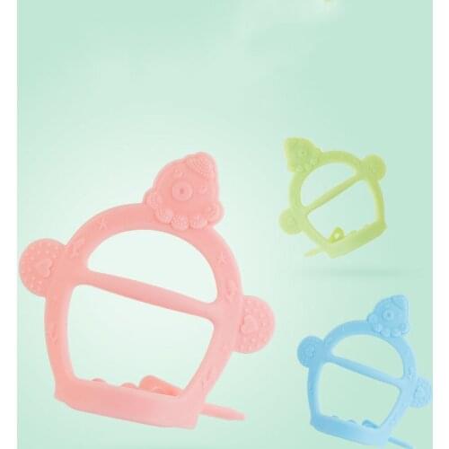 Baby Teethers Gel Teether Anti-eat Hand Bite Chew Toys Baby Rattle Toy Food Grade Silica Gel Teething Safe Infant Pacifier