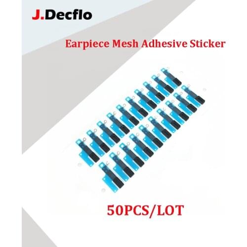 JDecflo 50Pcs/Lot Earpiece Mesh Adhesive Sticker For iPhone 7 8 Plus X XR XS Max Anti Dust Ear Screen Tap Glue Replacement Parts
