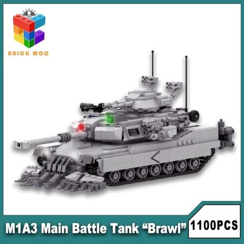 MOC Main Battle Tank Building Blocks Model with Soldier Bricks Military Army Chariot Technical Toys For Children