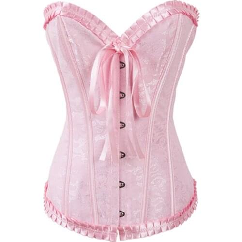 Overbust Corset Tops for Women Corsets and Bustiers Lingerie Sexy Floral Lace Overlay Vintage Slimming Clothing Plus Size
