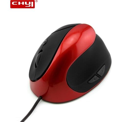 CHYI Wired Vertical Mouse Ergonomic USB Optical Mini Computer Mice 6 Buttons 1600 DPI Portable Gamer Mouse For Desktop Laptop