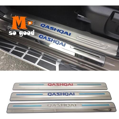 For Nissan Qashqai J11 Stainless steel 2015 2016 2017 2018 Door Sill Scuff Plate Sills Pedal Car styling Accessories 4Pcs