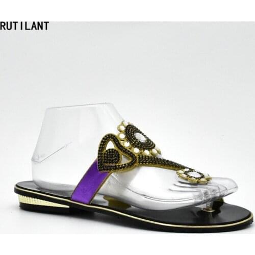 New Arrival Sandalias Mujer 2018 Shoes Woman Sandals African Women Wedding Shoes Decorated with Rhinestone Italy Design Shoes