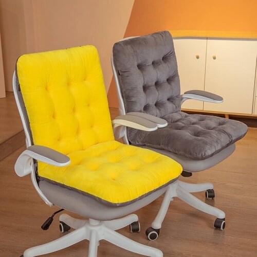Solid color thickened office chair cushion plush cushion autumn and winter ass cushion stool cushion anti-skid cushion