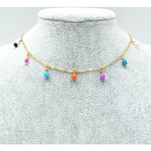 New Arrival KBJW Original Multi-Color Beads Choker Bohemian Jewelry Fashion Delicated All-Match Simple Necklace for Women