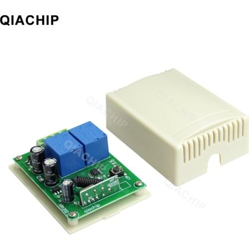 QIACHIP 433MHz Universal Wireless Remote Control DC 12V 2CH RF Relay Receiver Module Switch For Gate Garage Door Opener Car DIY