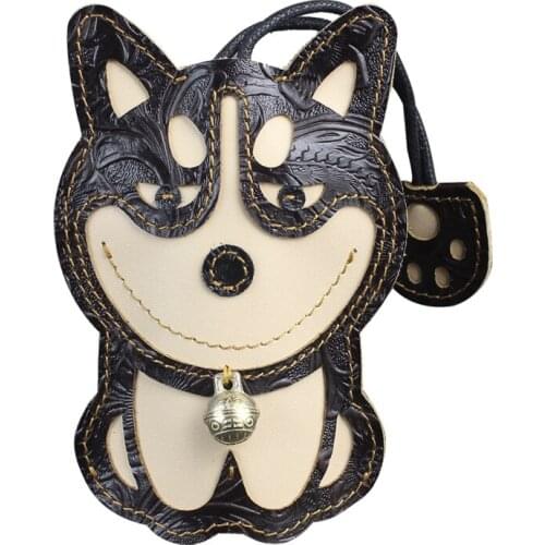 Handmade Genuine Leather Mans Key Wallet Pull Type Car Smart Key Housekeeper Holder Case Cover Casual Keychain Pouch Unisex