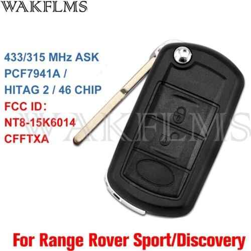 Battery Replaceable For Land Rover LR3 Range Rover Sport Discovery 3 433 or 315 ID46 Flip Remote Car Key Fob NT8-15K6014CFFTXA