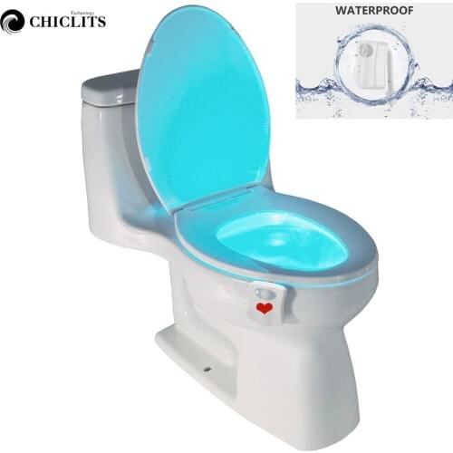 2020 LED Smart Toilet Night Light Waterproof Closestool Seat lights PIR Motion Sensor Auto Lamp Activated Pedestal Toilet Lights