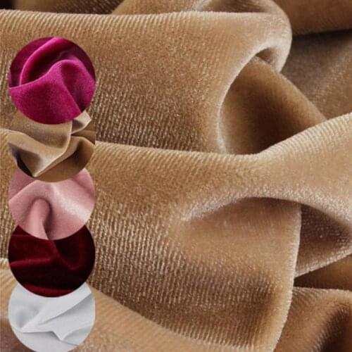 1 meter Velour Fabric Velvet Stretch for Dress Skirts Clothes Curtains Red Black Purple Green Tissus Au Metre Jurk Stoffen Cloth