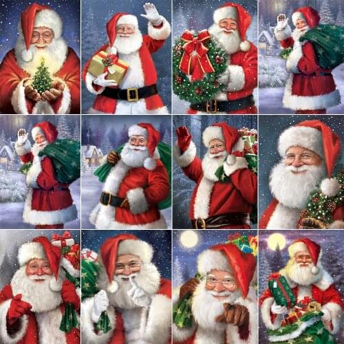 XUEQIXIAOZU Full Square/Round Santa Claus 5D DIY Diamond Painting Embroidery Mosaic Kit Home Decor New Explosion 2020 New
