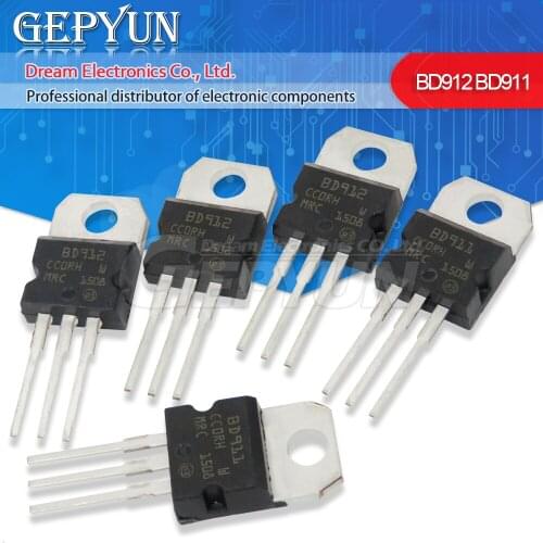 10pcs BD912 100V 15A TO-220 BD911 TO220 Darlington transistor new original
