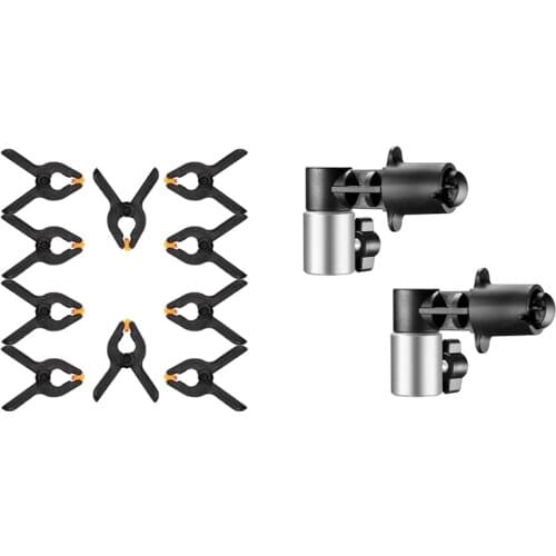 10 Pcs Photo Studio Light Photography Background Clips & 2 Pcs Photography Background and Reflector Disc Holder