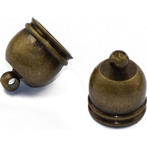 10pcs Brass Bell End Tip Bead Caps Jewelry Making Findings Antique Bronze