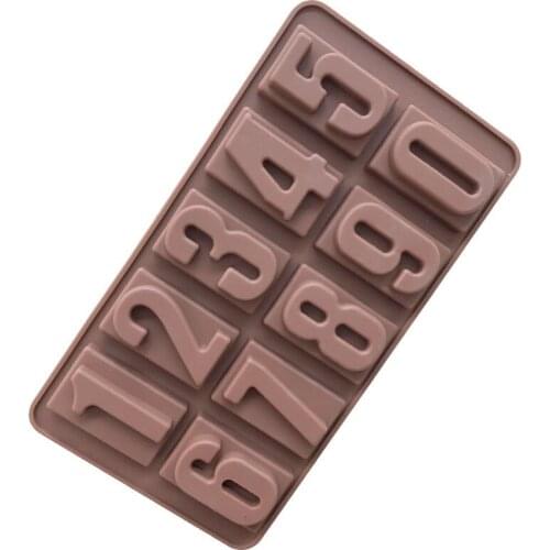 100pcs Fashion Silicone Chocolate Mold Cookies Mold 3D Digital Shape Fondant Cake Tools Cake Decorating ZA6480