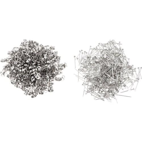 1000 Pieces Alloy Women Fashion Earring Posts and Backs for DIY Earring Findings –Handicrafts Accessory for Jewelry Making