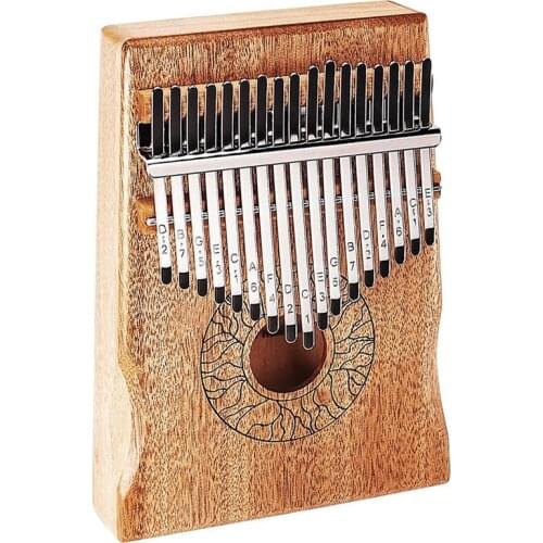 HLURU Kalimba 17 Keys Mahogany Thumb Piano Tune Hammer , Portable Mbira Sanza Finger Piano,Gift For Kids Adult