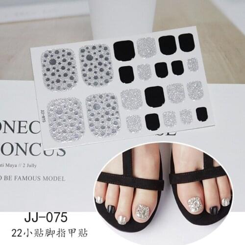 22Pcs Laser Bronzing Smudge Toe Nail Stickers 3D Full Coverage Designer Design Line Smiley Face Pattern Suitable For Daily Wear