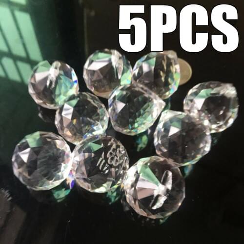 5pcs 30mm Crystal Ball Lamp Prism DIY Hanging Ball Suncatcher Fengshui Pendant Home Decor Accessories