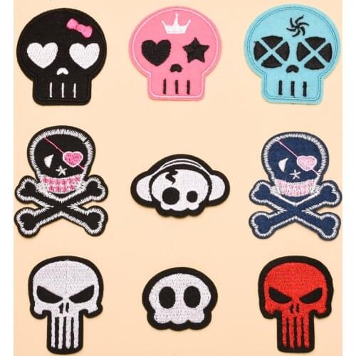 9 pcs Skull Tactical Morale Slogans Military Badge Iron patches Embroidered on for DIY Hats Backpack Clothes Sew ironing Patch