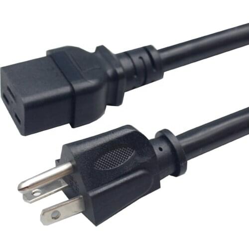 US Power Cord 1.5m 10ft 5m 10m Plug IEC C19 Power Supply Cable for Projector PC Monitor Printer Samsung LG TV PS4 Pro