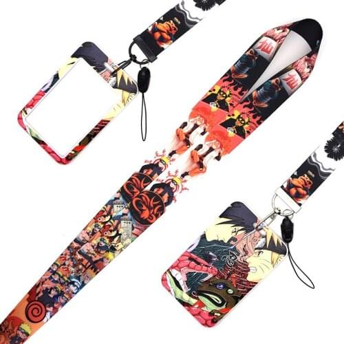 Anime Ninja Uchiha Sasuke Lanyard Neck Strap Rope For Mobile Cell Phone ID Card Badge Holder With Keychain Keyring Gift