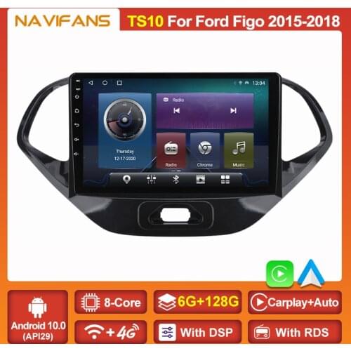 Octa Core Android 11 Car Radio Stereo For Ford Figo 2015 2016 2017 2018 GPS Navigation Multimedia Player Deckless WIFI Carplay