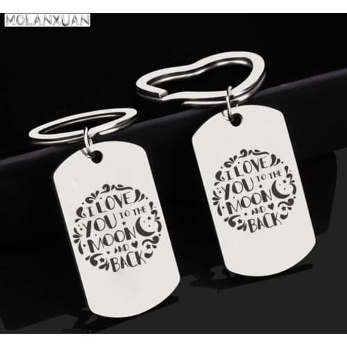 Keychain Man Letter Key Chain Women I Love You To The Moon and Back Key Ring Chain for Pants Pendant Key Holder Fashion Brelok