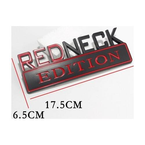 Black REDNECK EDITION Emblem Auto Trunk Fender Badge Decals Stickers