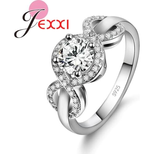 Valentines Days 925 Sterling Silver CZ Zircon Rings For Women Wedding Accessory Fashion Crystal Engagement Ring Jewelry