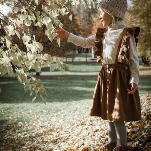 Kids Skirts New Spring Fashion Clothes Baby Girls Single-breasted Ruffled Sling Pleated Skirt Toddler Girl Sweet Princess Skirts