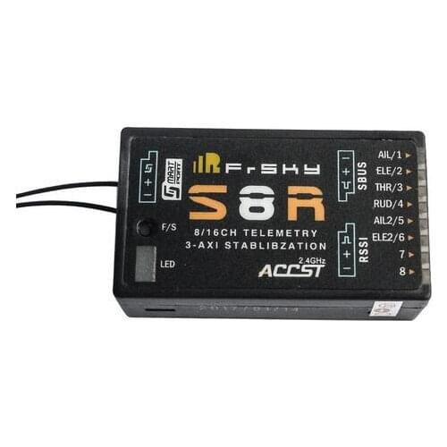 Frsky S8R 16CH 3-Axis Stablibzation RSSI PWM Output Telemetry Receiver With Smart Port