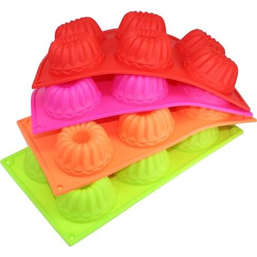 Hot Sale Creative Home Kitchen Baking Mold Silicone Molds 6 Aavities 3D Pumpkin Shape Cake Mould Decorating Tool Mousse Moulds