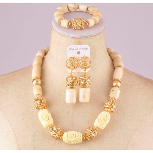 African white coral beads jewelry set