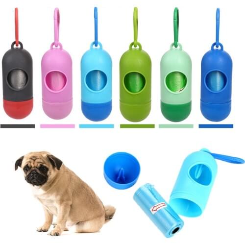 Pill Shape Pet Dog Poop Bag Dispenser Pet Waste Garbage Bags Carrier Holder Pet Poop Bags Dog Waste Poop Bag Dogs Accessories