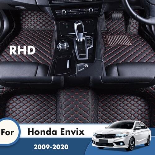 RHD Leather Car Floor Mats For Honda Envix 2020 2019 2018 2017 2016 2015 2014 2013 2012 2011 2010 2009 Styling Custom Carpets